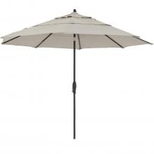 11 Ft. Octagonal Aluminum Auto Tilt Patio Umbrella W/ Crank Lift & Double Vent By Lakeview Outdoor Designs - Black Frame / Sunbrella Cast Ash Canopy image
