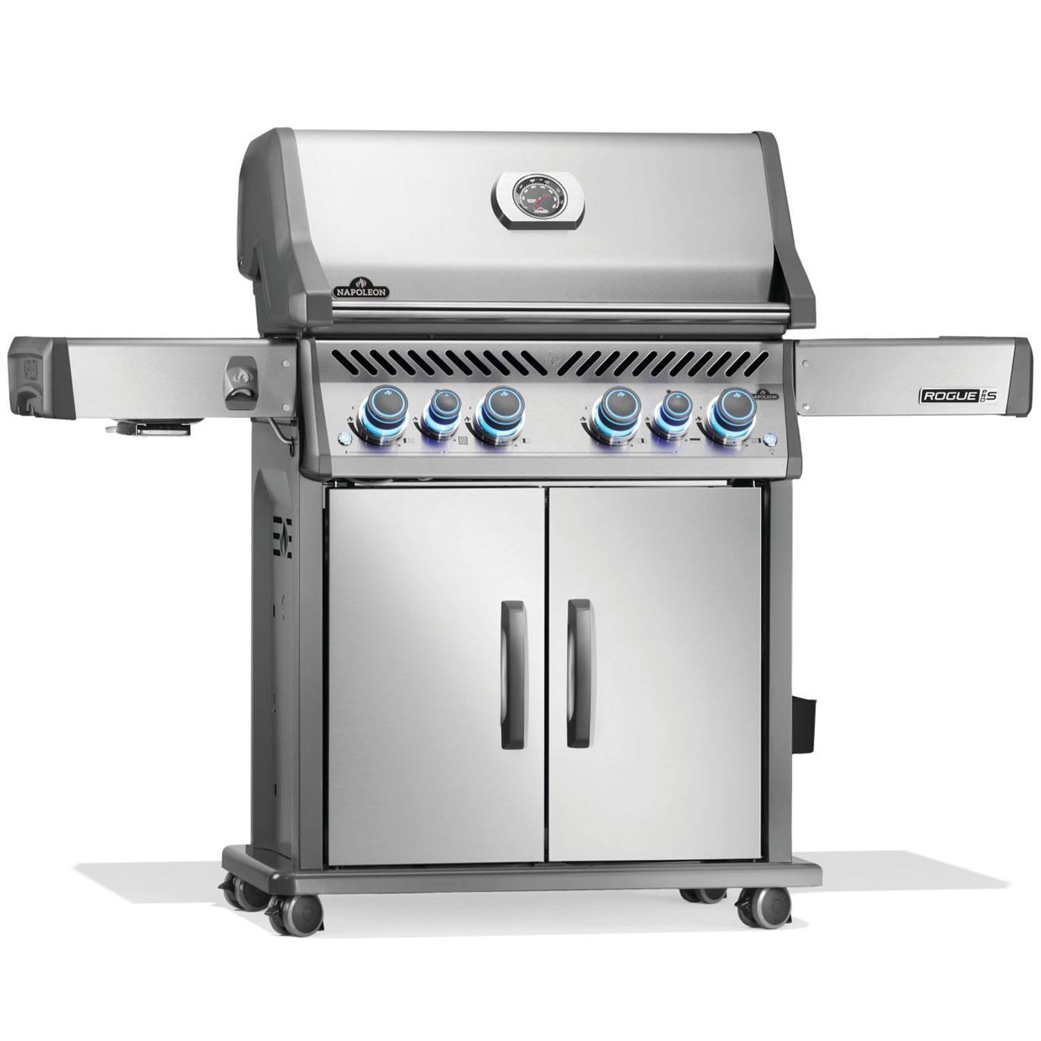 Napoleon RPS525RSIBNSS-2 Rogue PRO-S 525 Propane Gas Grill w/ Infrared Side & Rear Burner - Stainless Steel - Right Angle - White Background thumbnail