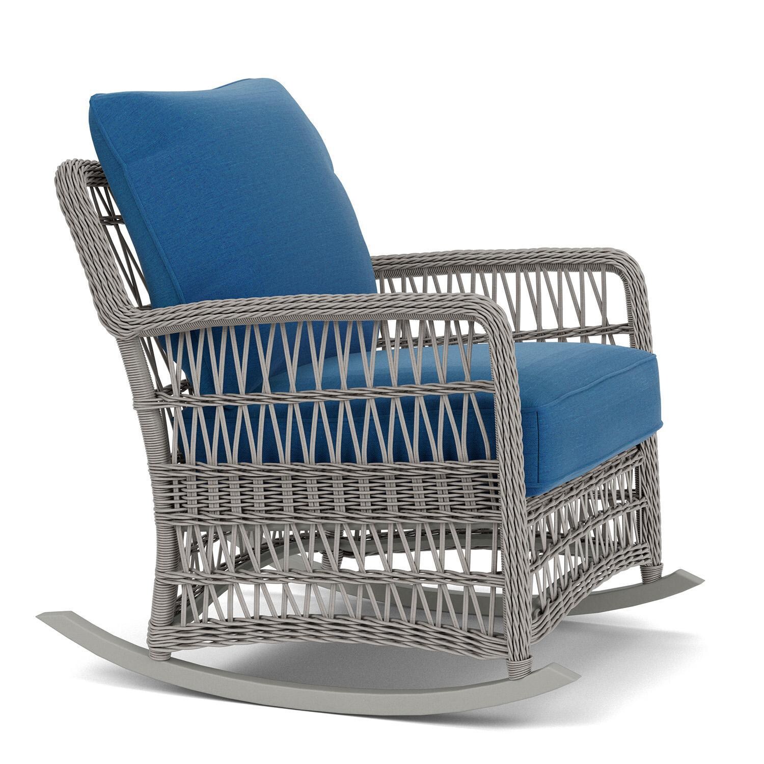Lloyd Flanders Mackinac Lounge Rocker in Putty Finish with Flagship Atlantis Fabric - Right Side thumbnail