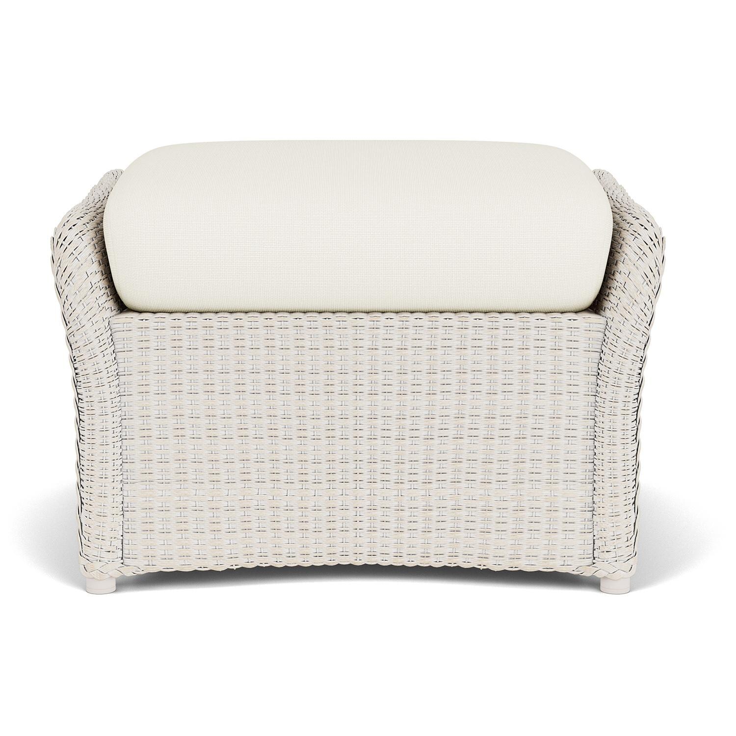 Weekend Retreat Lloyd Loom Ottoman in Antique White/Sailcloth Salt by Lloyd Flanders