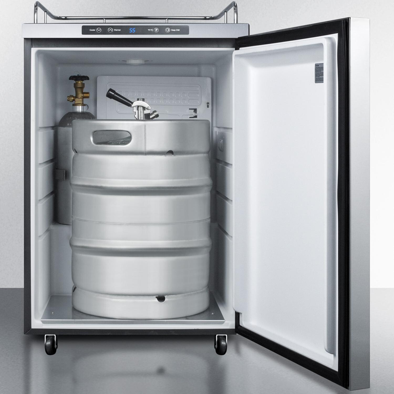 Summit SBC635MOSNKHH 24-Inch 5.6 Cu. Ft. Outdoor Rated DIY Tap Beer Dispenser / Kegerator - Horizontal Handle - Shown With Keg (not included) thumbnail