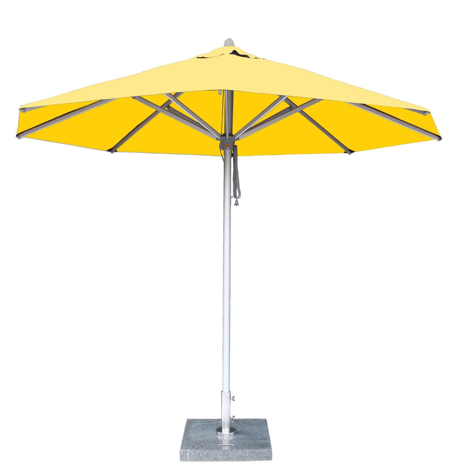 Bambrella Hurricane 11 1/2 Ft Round Side Pole Umbrella - Yellow Canopy