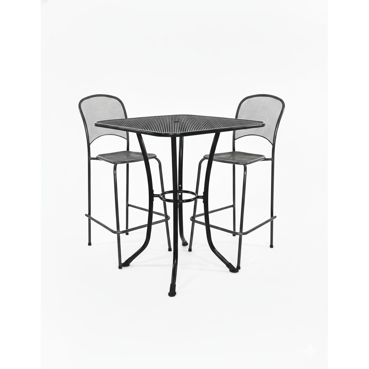 Carlo 5 Pc Steel Bar Dining Set in Gray By KETTLER - Set - White Background thumbnail