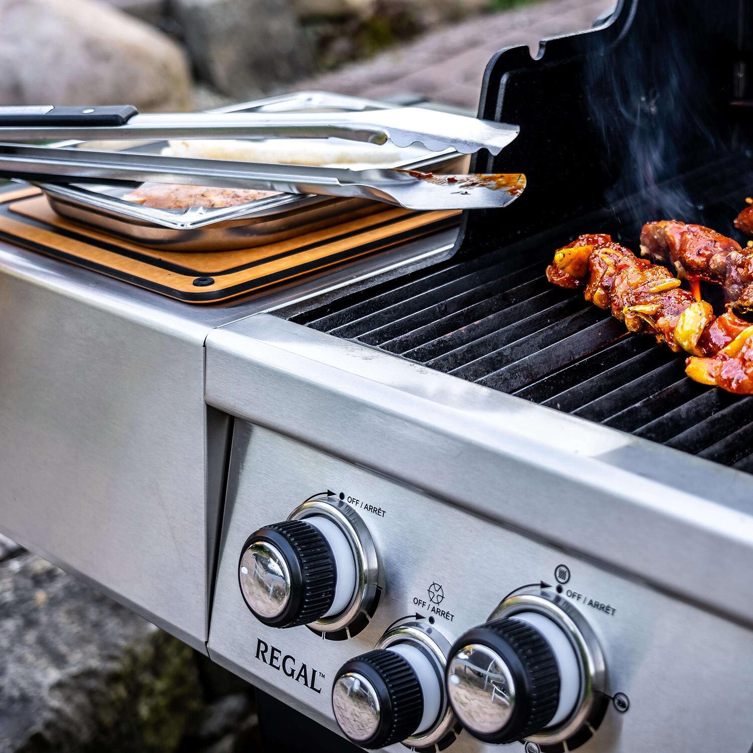 Broil King Stainless Steel Imperial Tongs - 64112 - On Grill - Lifestyle thumbnail