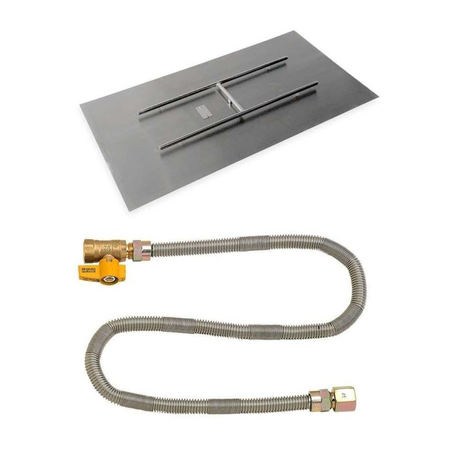 BBQGuys Signature 48 X 24 Inch Stainless Steel Rectangular Flat Pan W/Match Light Kit - Natural Gas - White Background thumbnail