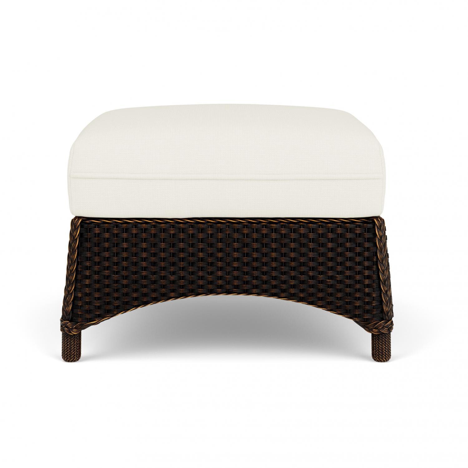 Mandalay Lloyd Loom Ottoman in Mink/Sailcloth Salt by Lloyd Flanders