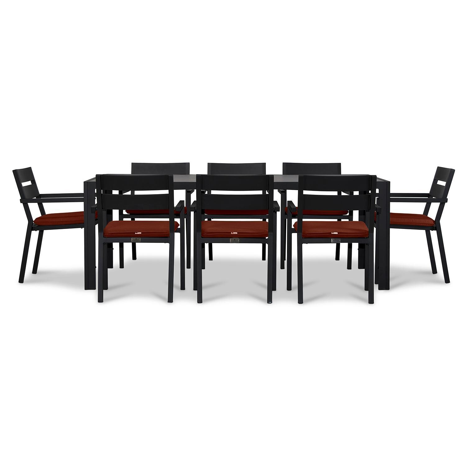 Calm Bay 9 Pc Rectangular Dining Set in Black/Canvas Henna by Lakeview - White Background 3 thumbnail