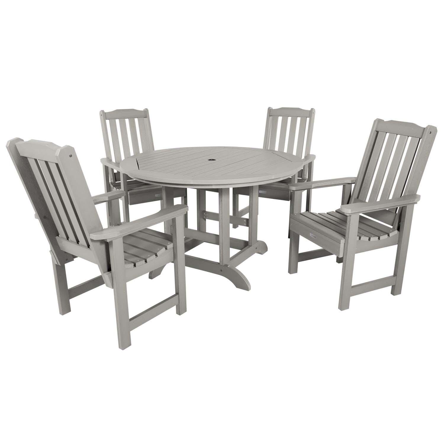 Hart Lane 5 Pc Set Recycled Plastic Dining Set In Harbor Gray By Lakeview - White Background thumbnail