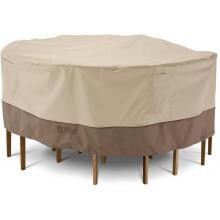 Classic Accessories Veranda Patio Table And Chair Set Cover - Pebble/Bark/Earth - Lg. Round image