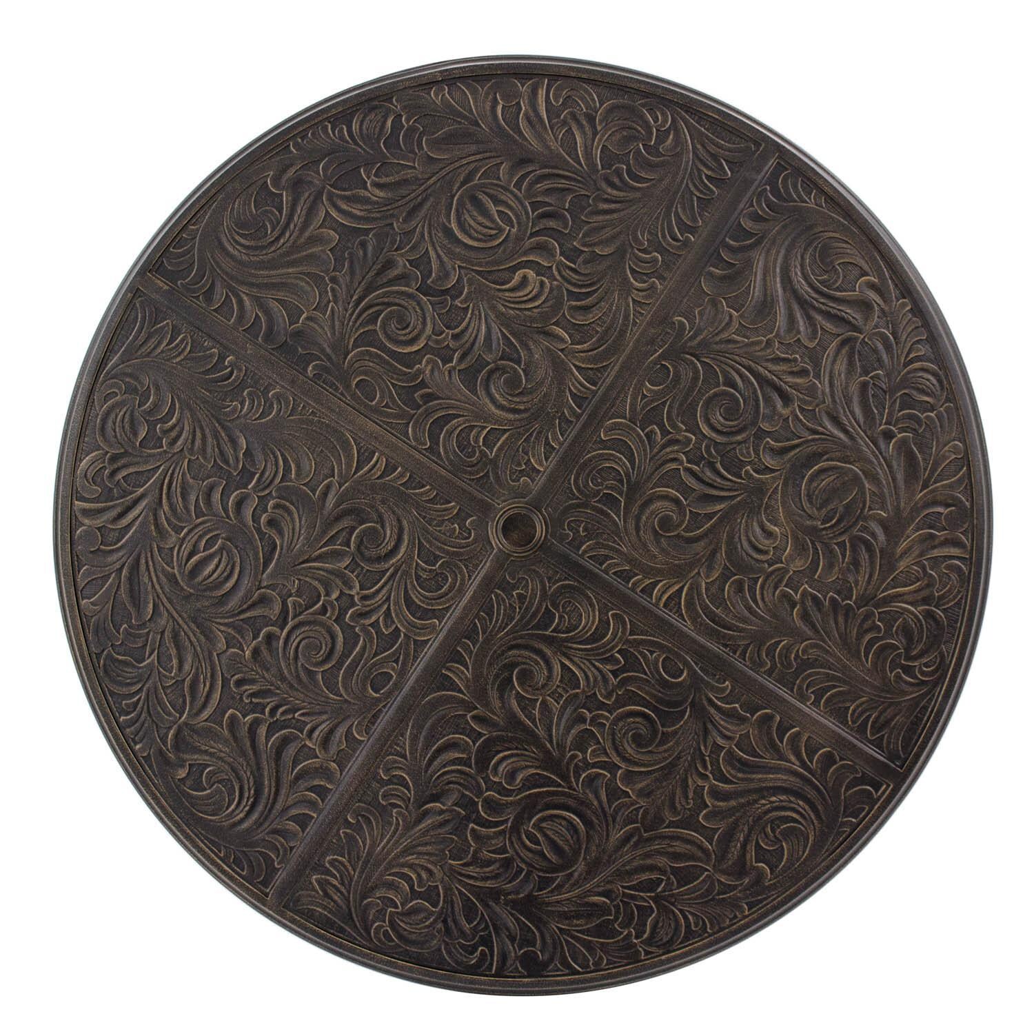 Du Monde 48-Inch Round Cast Aluminum Outdoor Pedestal Dining Table By Lakeview Outdoor Designs - Top View thumbnail