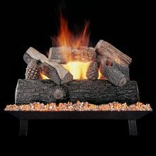 Rasmussen 18-Inch Lone Star See-Thru Gas Log Set With Vented Natural Gas Custom Pan Burner - Match Light image