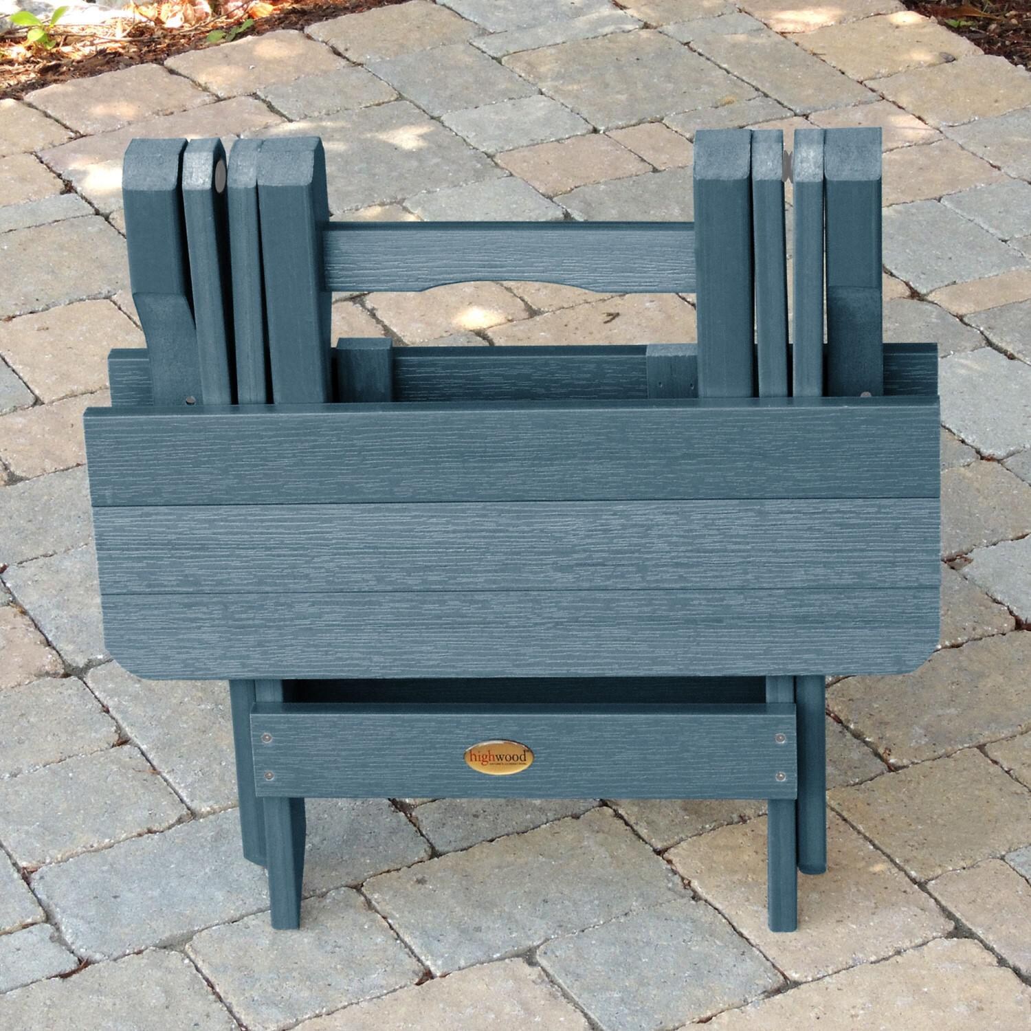 Lakeview Folding Adirondack Side Table - Nantucket Blue - Folded thumbnail