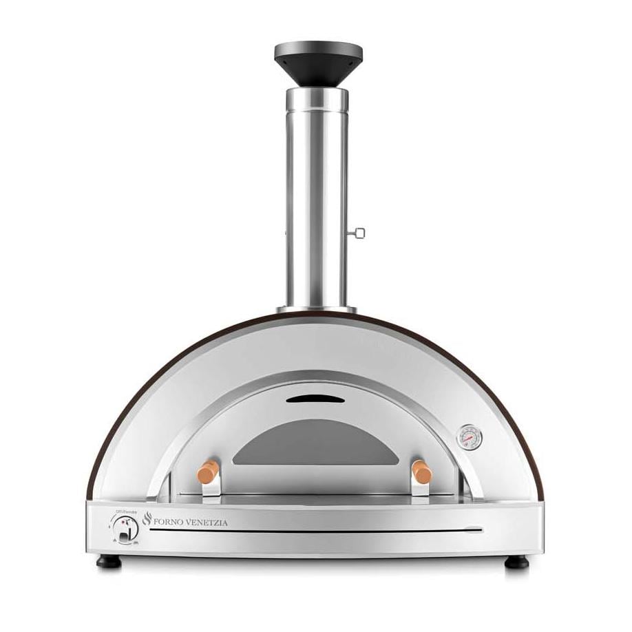 Forno Venetzia FVTOR225-G-NG-C Torino 225 Hybrid Natural Gas Pizza Oven - Copper - Front View - White Background thumbnail