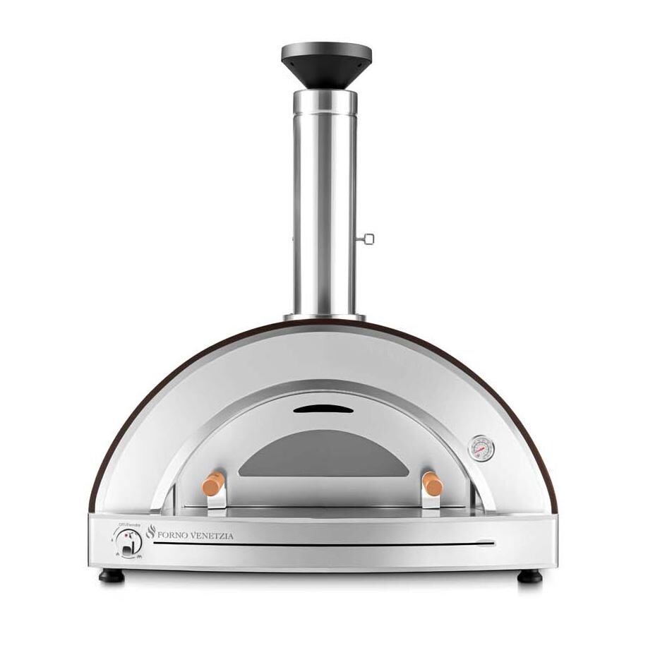 Forno Venetzia FVTOR225-G-NG-C Torino 225 Hybrid Natural Gas Pizza Oven - Copper - Front View - White Background thumbnail