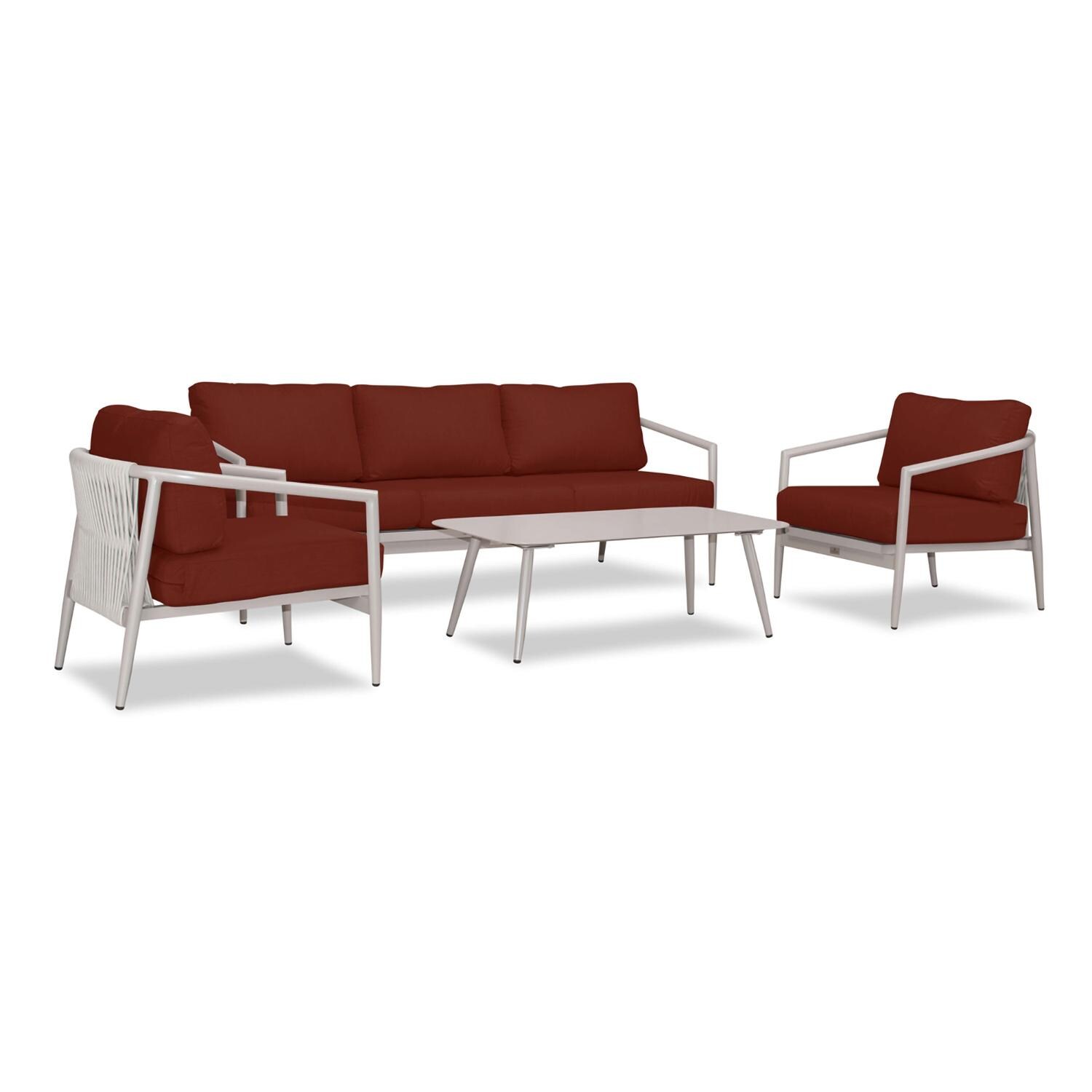 Lakeview Midnight Cove 4 Pc Aluminum Sofa Seating Set in Urban Stone/Carrera/Canvas Henna - Angled - White Background thumbnail