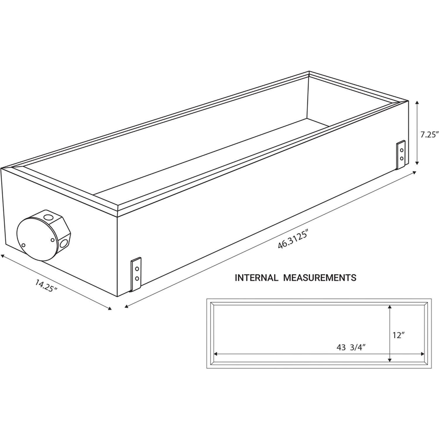 Eurofase EF39FRBE Fire-Rated Box For 39 Inch Flush Mount Applications - Dimensions - Dimensional thumbnail