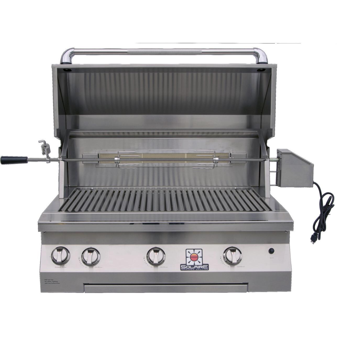 Solaire 36 Inch Built-In All Infrared Propane Gas Grill With Rotisserie - SOL-AGBQ-36IR-LP