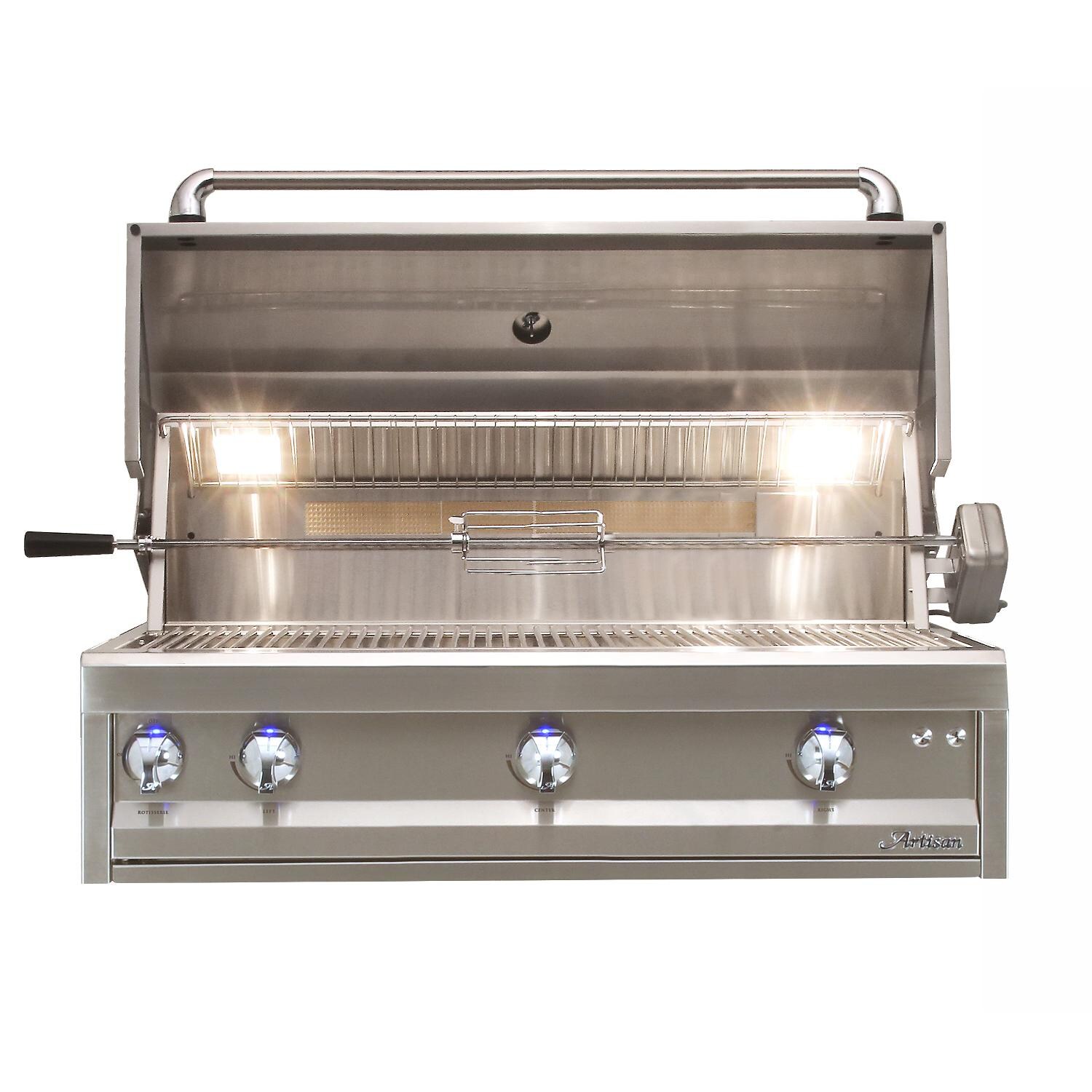 Artisan Professional 42Inch 3Burner BuiltIn Natural Gas Grill With Rotisserie ARTP42NG