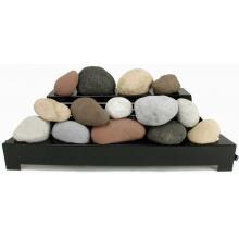 Rasmussen 30-Inch Calico ALTERNA See-Thru FireStone Set With Vent Free Natural Gas Black Chassis Burner - Manual Safety Pilot image