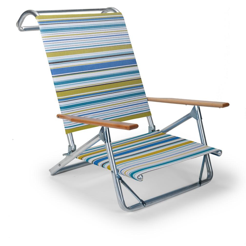Original Mini-Sun Folding Aluminum Beach Chair By Telescope Casual - Coastline thumbnail