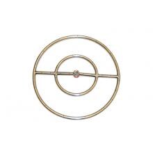 HPC 18-Inch Round Stainless Steel Double-Ring Natural Gas Fire Pit Ring Burner Only image
