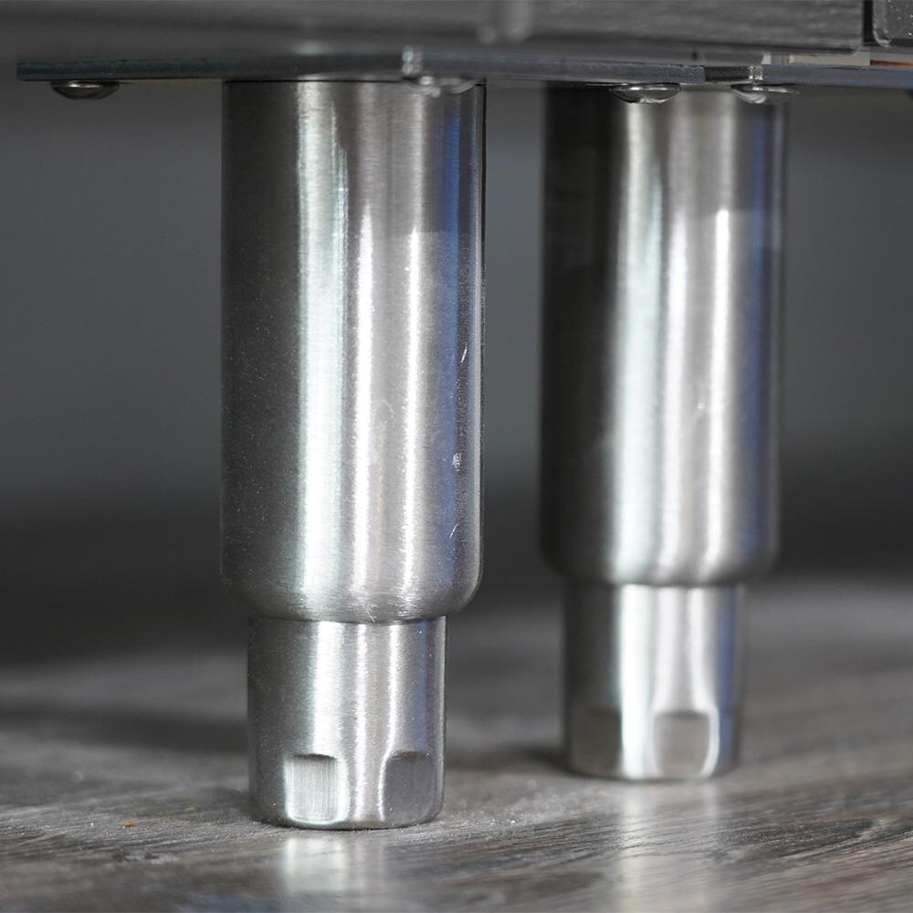 WeatherStrong Nassau 10 1/2 Ft Outdoor Kitchen Island w/ Lynx Natural Gas Grill, Side Burner & Refrigerator in Shell White/Midnight Ice - Legs - Detail thumbnail