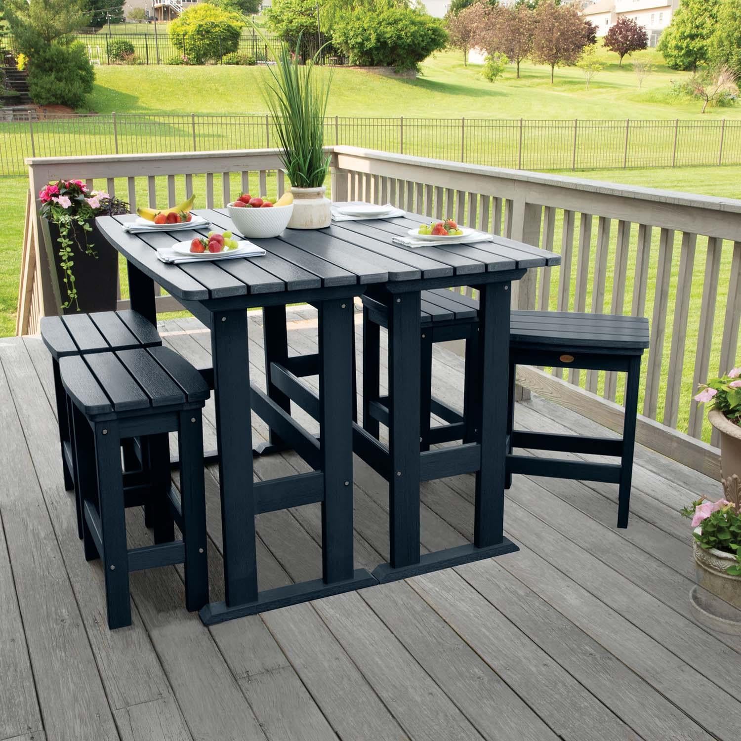 Hart Lane 6 Pc Recycled Plastic Counter Height Dining Set in Federal Blue By Lakeview - Lifestyle thumbnail