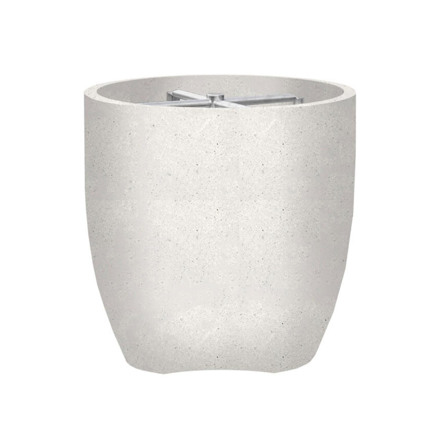 Pentola 2 24 Inch Round GFRC Propane Fire Bowl in Ultra White by Prism Hardscapes - Display - White Background thumbnail