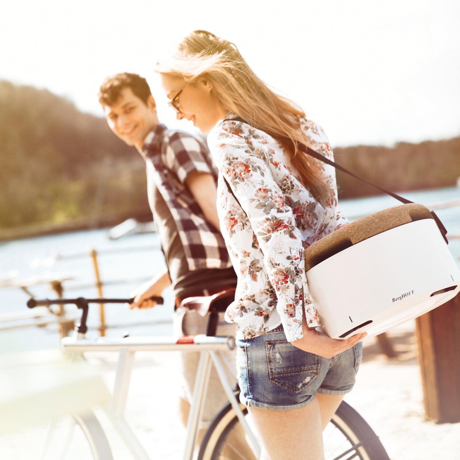 BergHOFF 2415600 Leo Portable Tabletop BBQ Grill W/ Heat Resistant Base White - Biking thumbnail