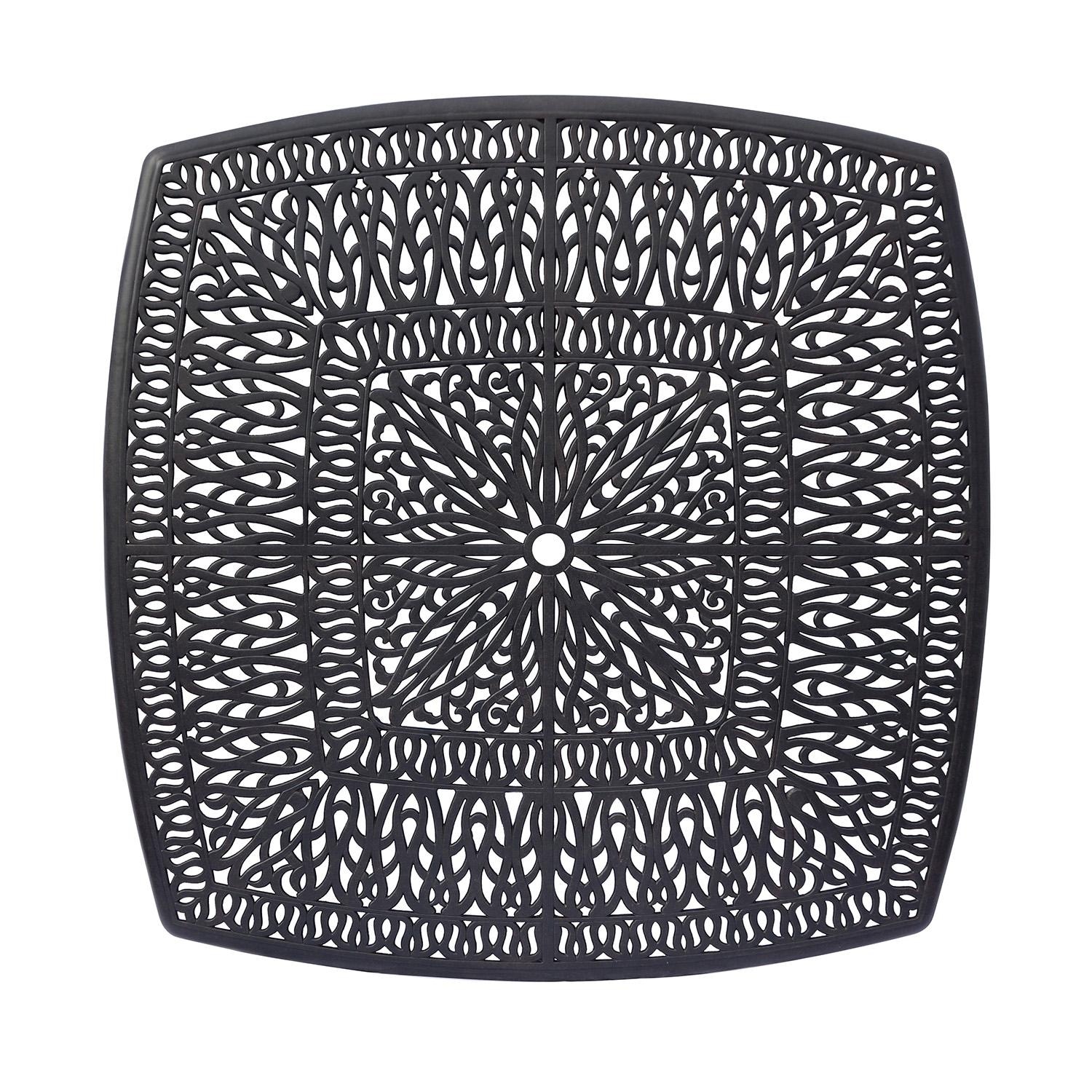 Elisabeth 9 Pc Cast Aluminum Dining Set w/ 64 Inch Table & 4 Swivel ...