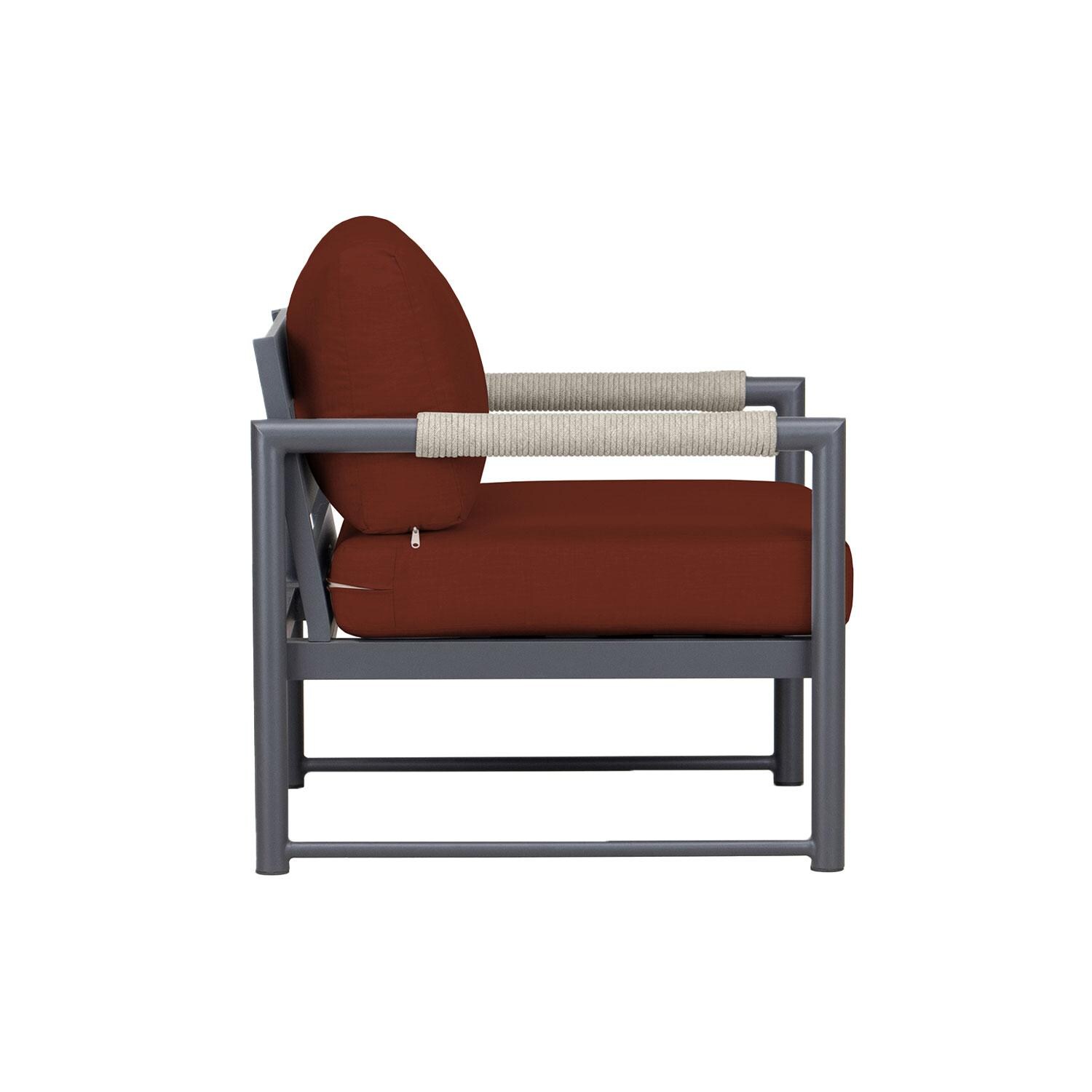 Lakeview AVEBAY-SL-PG-CC-HN Avenue Bay Slate/Pebble Gray Club Chair - Canvas Henna - Rear View - White Background thumbnail