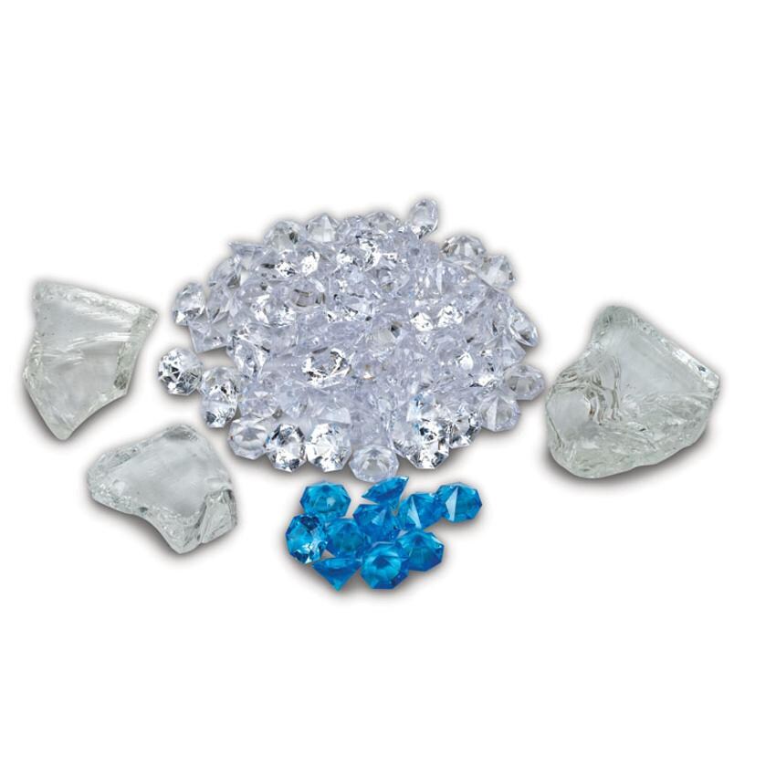 Amantii ICE Clear and Blue Fire Glass Media Kit - Fi-109-Diamond