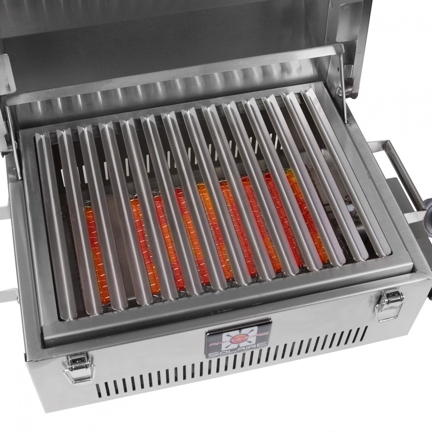 Infrared Burner with Cooking Grate - Lit