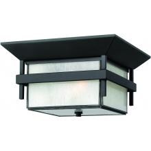 Hinkley Lighting Harbor Two Light 12-Inch Outdoor Ceiling Light - Satin Black - 2573SK image