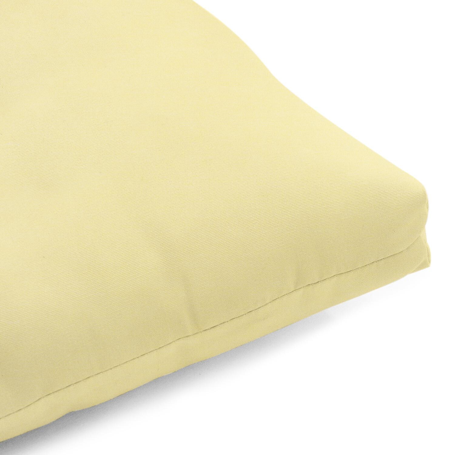 Sunbrella Canvas Buttercup Large Outdoor Replacement Bench Cushion By UltimatePatio.com - Corner Detail thumbnail