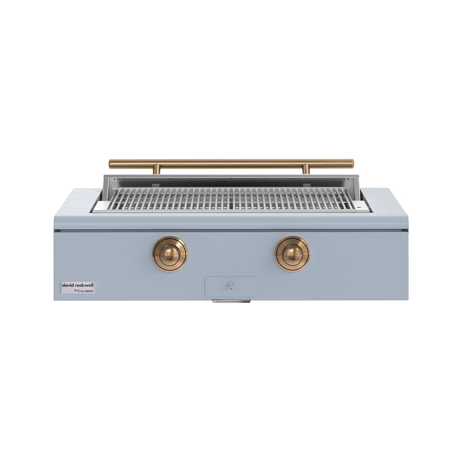 Caliber CRG-42BL00-A-152-H08 42-in Propane Built-In Rockwell Grill - Bluestone w/ Gold Hardware - White Background thumbnail