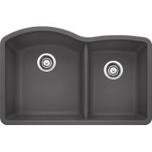 Blanco Diamond 32 X 20 Silgranit II 1-3/4 Double Bowl Undermount Sink - Cinder - 441469 image