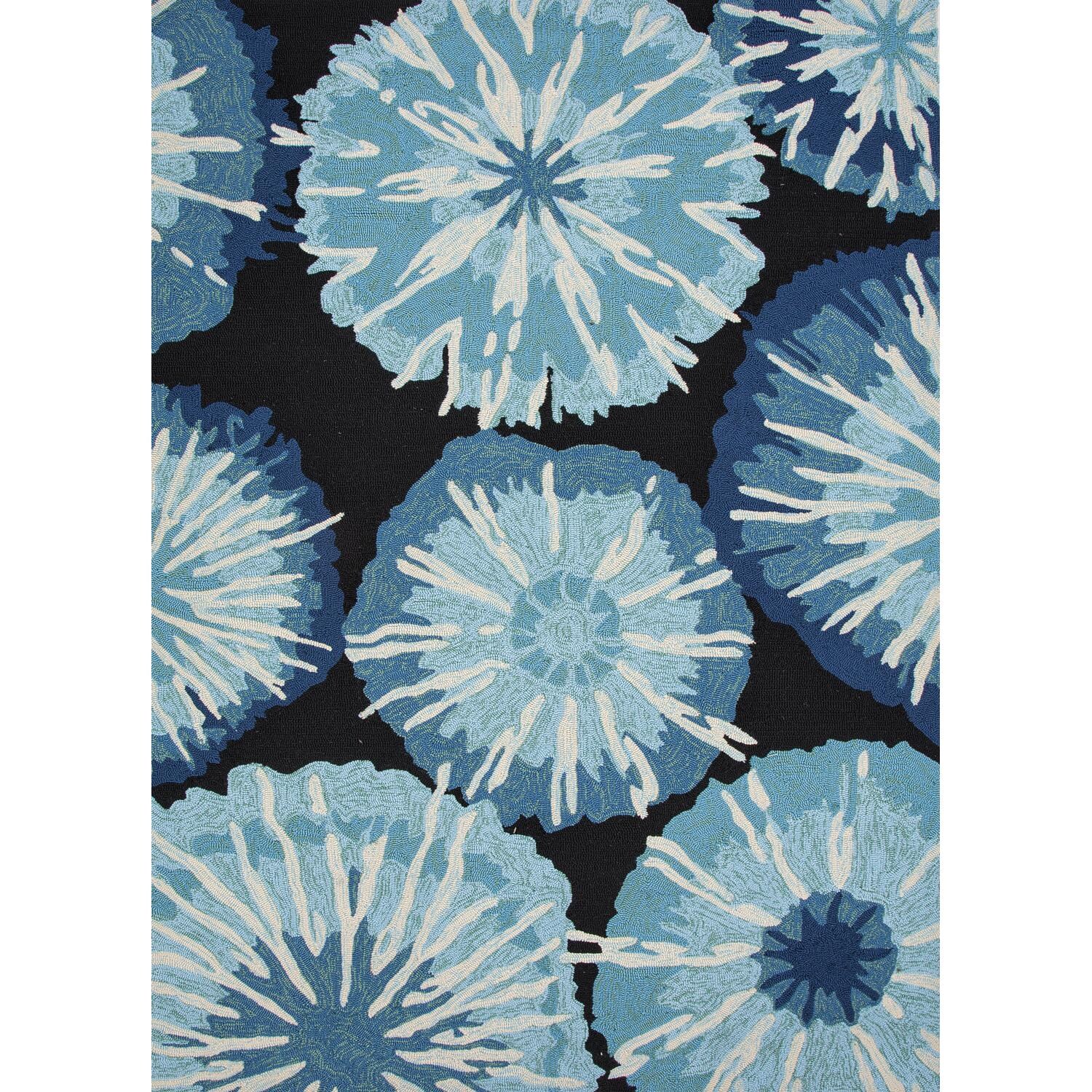 Jaipur Rugs Barcelona Starburst 7.6 X 9.6 Indoor/Outdoor Rug - Blue/Black