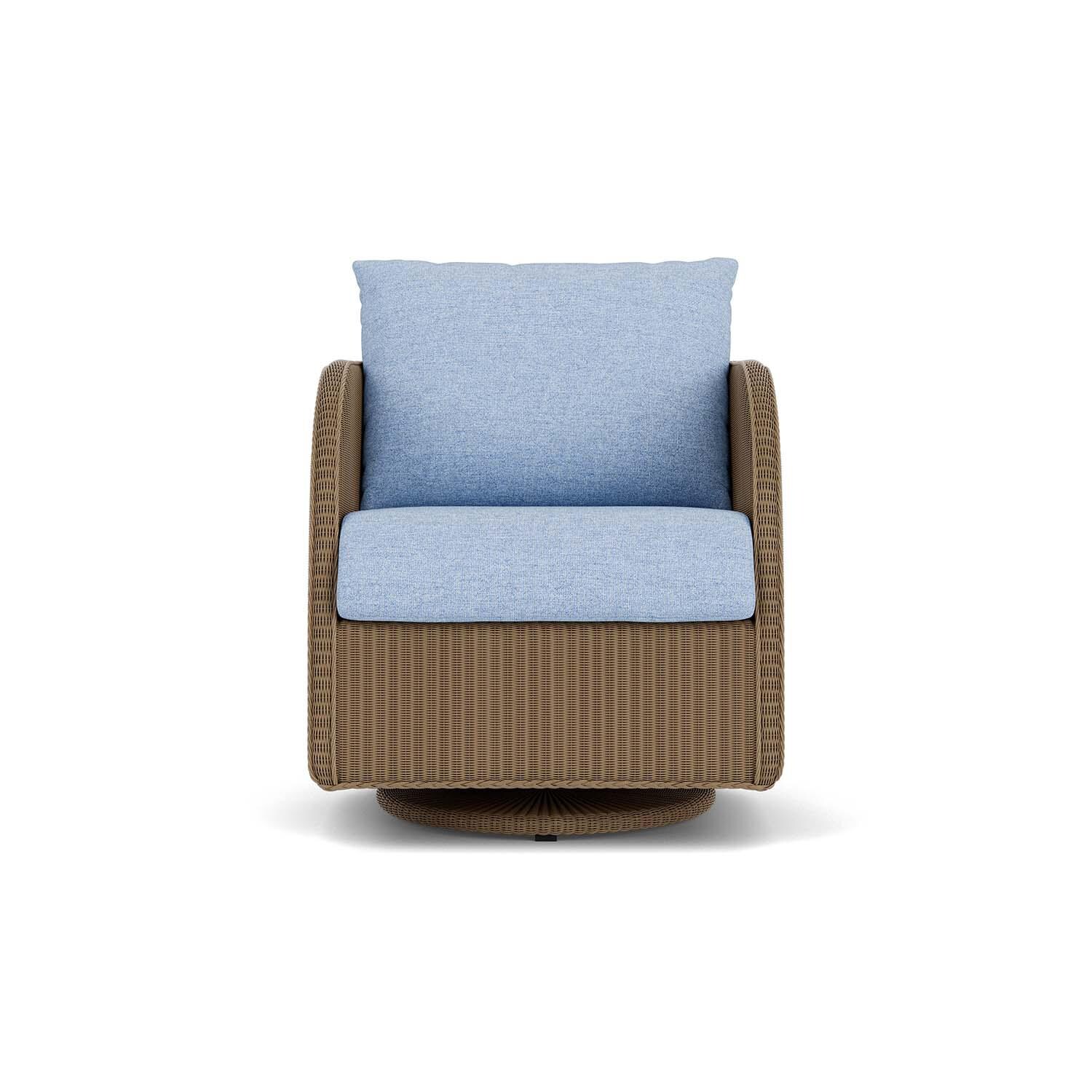 Lloyd Flanders Essence Swivel Glider Lounge Chair W/Demo Skyway Fabric - Fawn Finish thumbnail