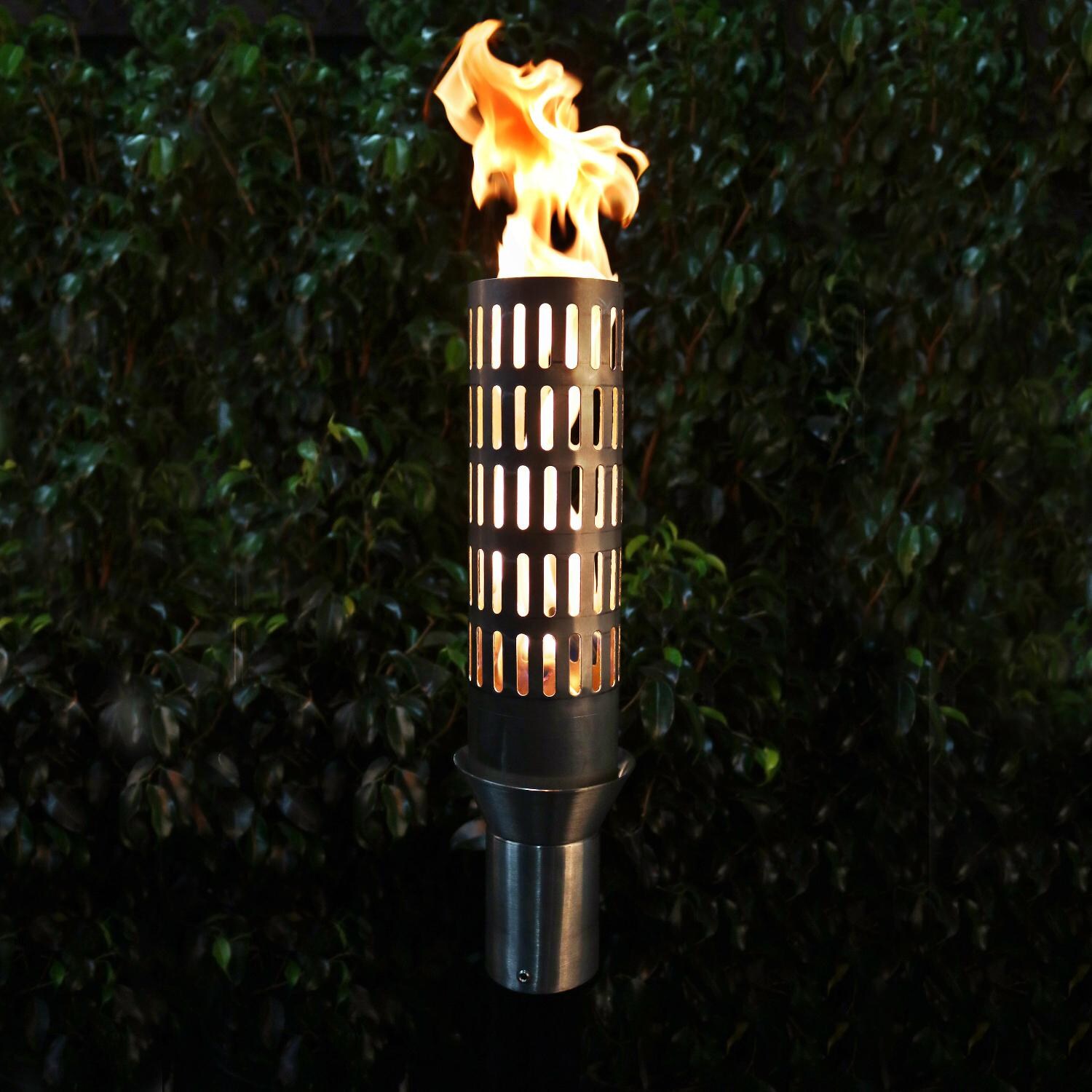 The Outdoor Plus Black Corten Steel Top Fires Torch TT4SM Natural