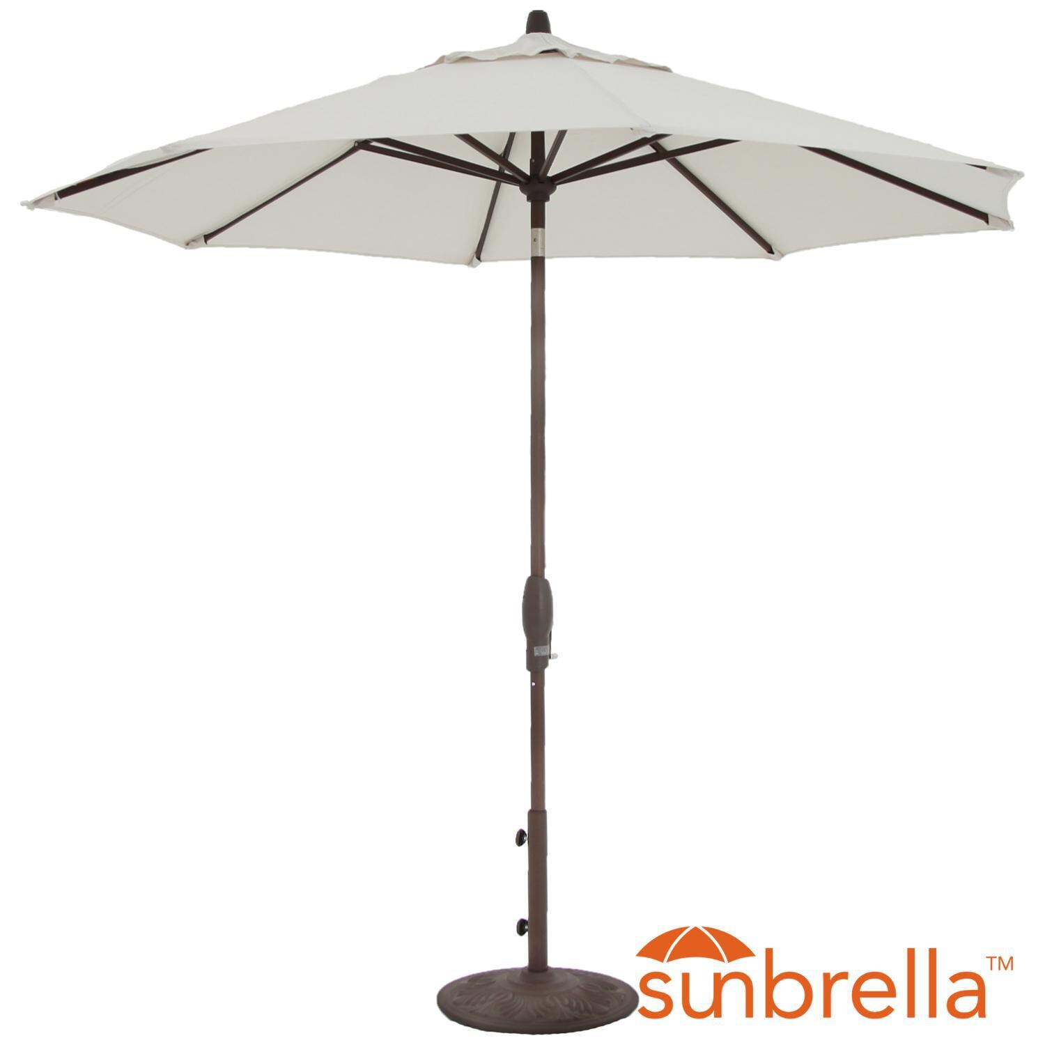 9 Ft Octagonal Aluminum Auto Tilt Patio Umbrella W Crank Lift 50 9 Ft Octagonal Aluminum Auto Tilt Patio Umbrella W Crank Lift 50 Lb Moderna Base By Lakeview Outdoor Designs Bronze Frame Sunbrella Canvas
