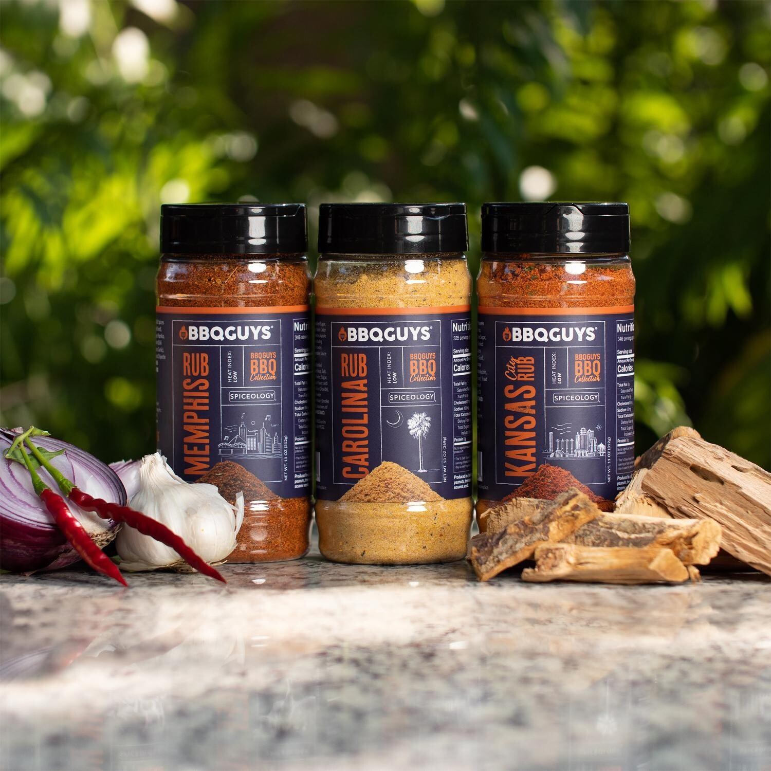 BBQGuys Signature x Spiceology Carolina, Kansas City, & Memphis Rub Variety Pack