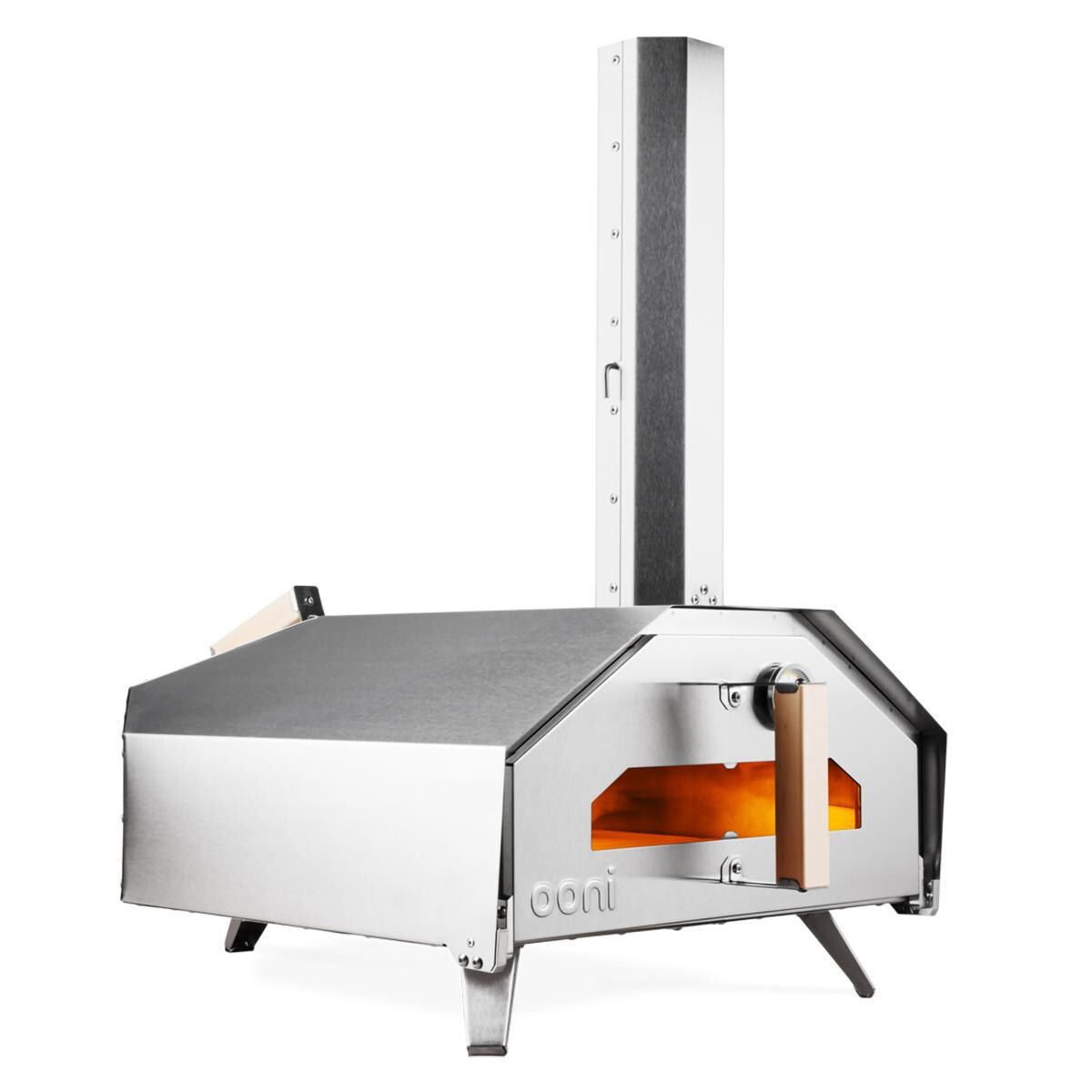 Ooni Pro Stainless Steel Multi-Fuel Pizza Oven Door With Thermometer - Side Angle View thumbnail