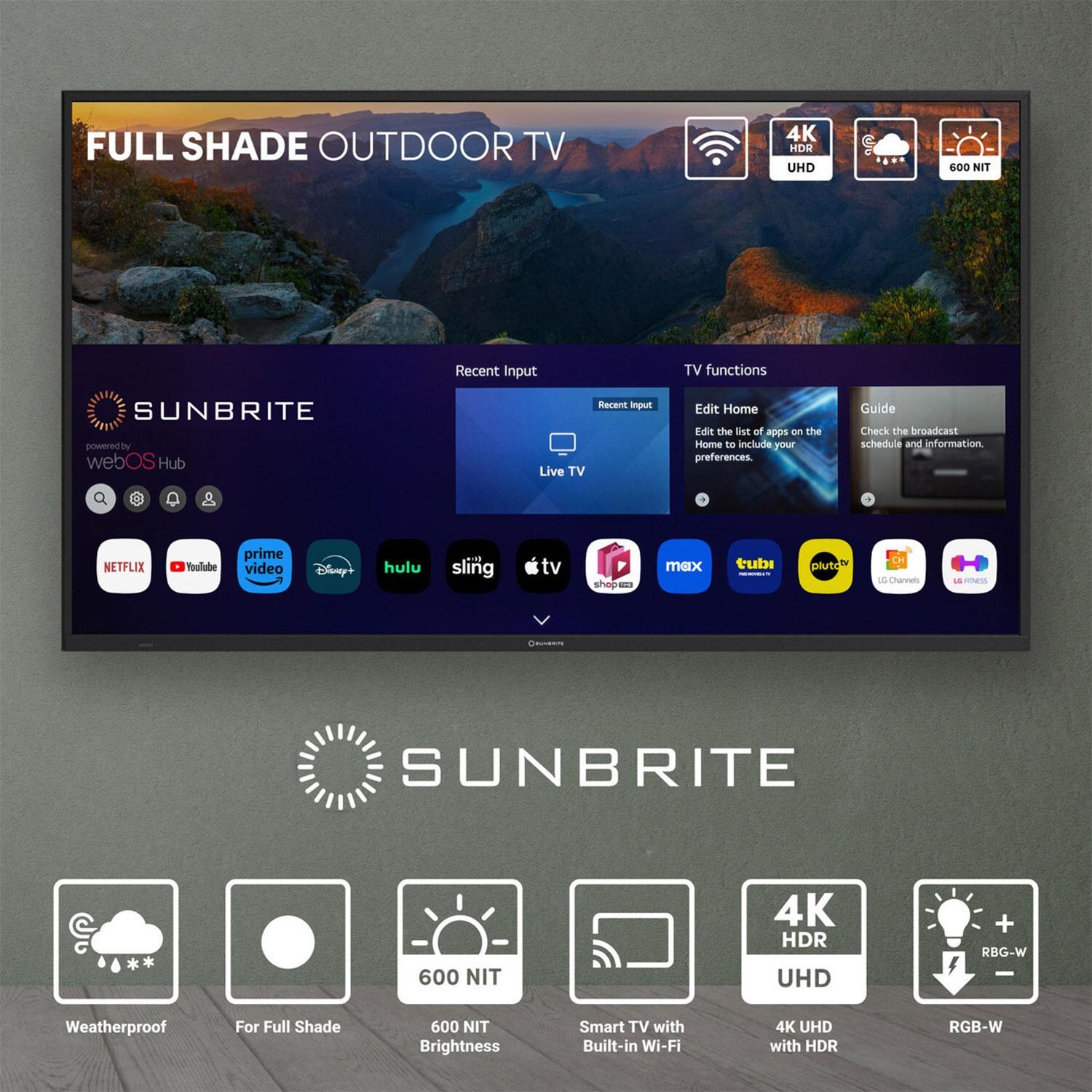 SunBriteTV SB-V4-65-BL Veranda 4 Series 65-in Full Shade 4K UHD HDR Outdoor TV - Features - Detail thumbnail