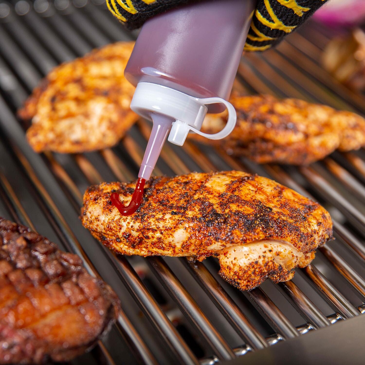 GrillPro Sauce/ Condiment Bottles - 2 Pack - 42082 - In Use - Lifestyle thumbnail