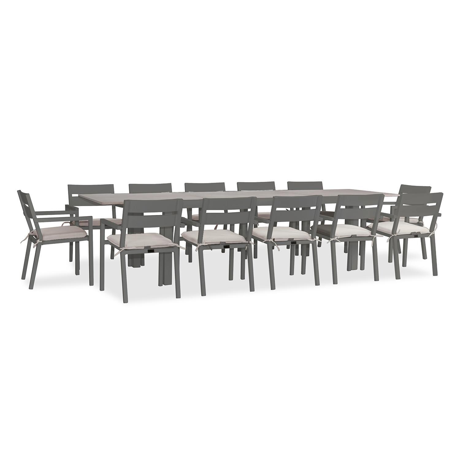 Calm Bay 13 Pc Extendable Dining Set in Slate/Cast Silver by Lakeview - White Background 2 thumbnail
