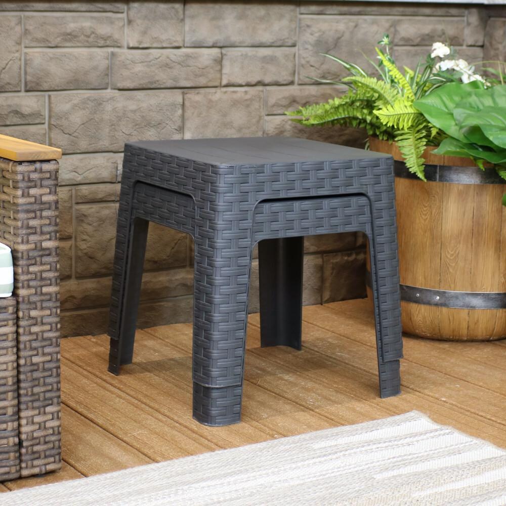 Ultimate Patio 18-Inch Square Patio Side Table - Stacked Tables thumbnail
