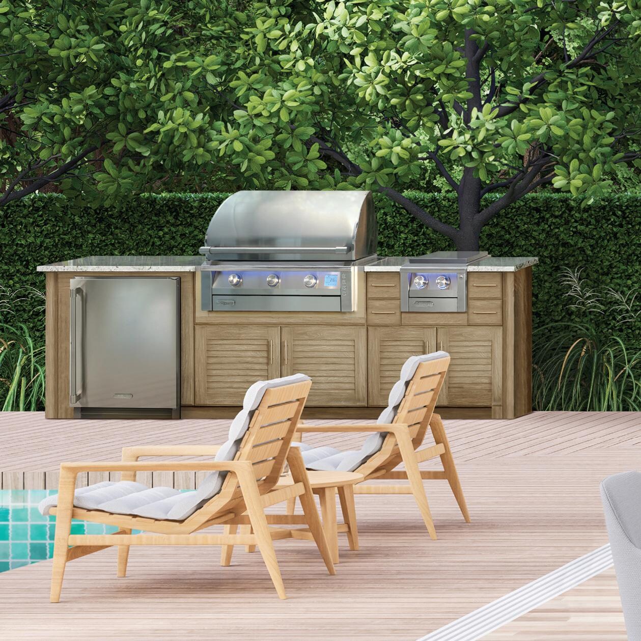 Alfresco Grills AIPG-42-LP AIPG 42-in 3 Burner Built-In Propane Grill - By the Pool - Lifestyle