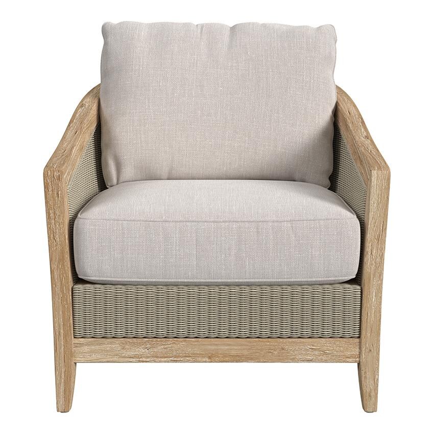 Cambria Teak Club Chair in Light Wood/Canvas Canvas by Sunset West - Front - White Background thumbnail
