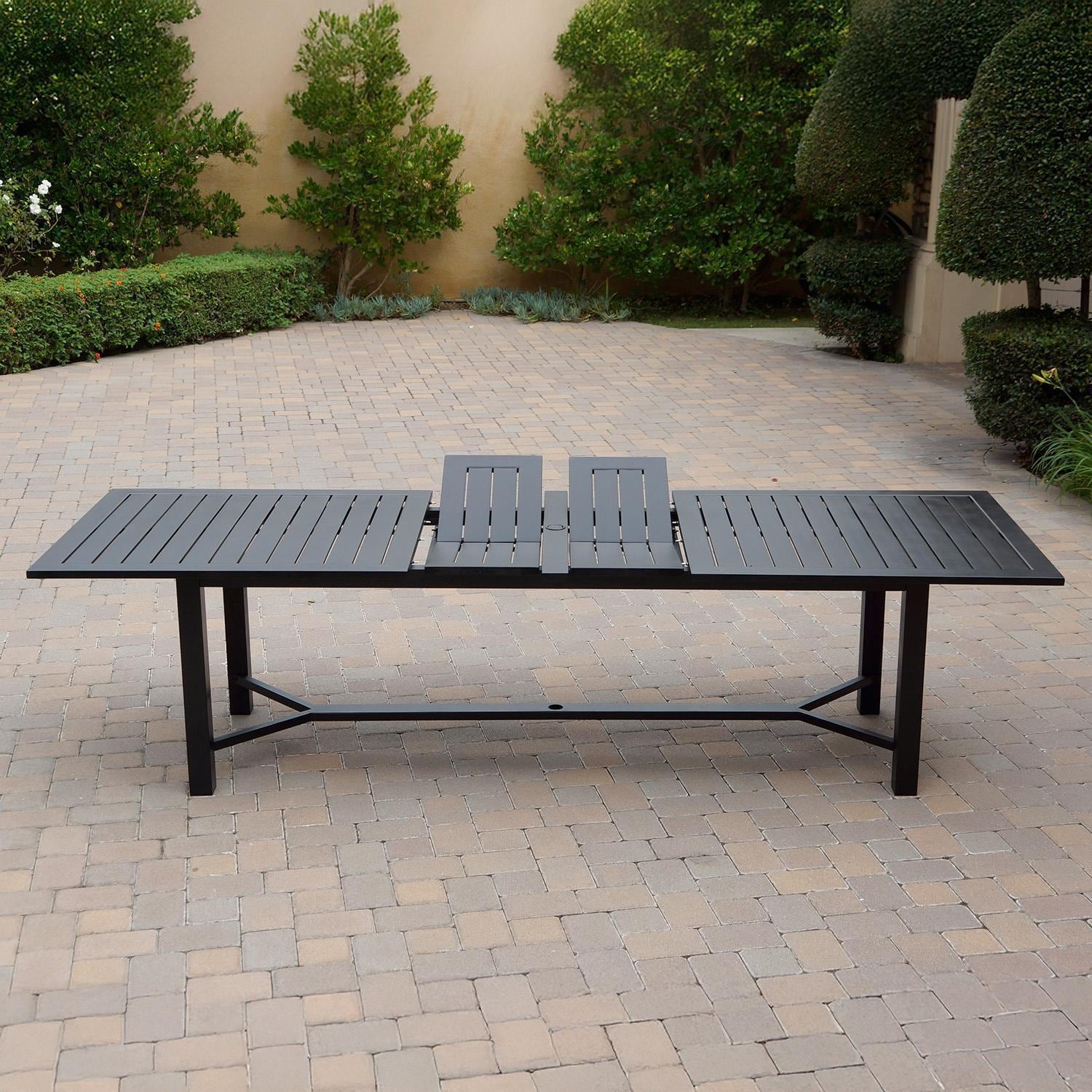 Darlee DL13-11PCD-2350LE-S Nassau 11 Pc Cast Aluminum Dining Set in Antique Bronze w/ Sesame Cushions - Table w/ Extension - Lifestyle thumbnail